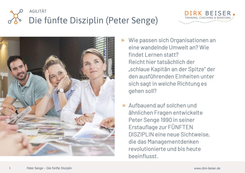 Die Fünfte Disziplin Agilität Peter Senge