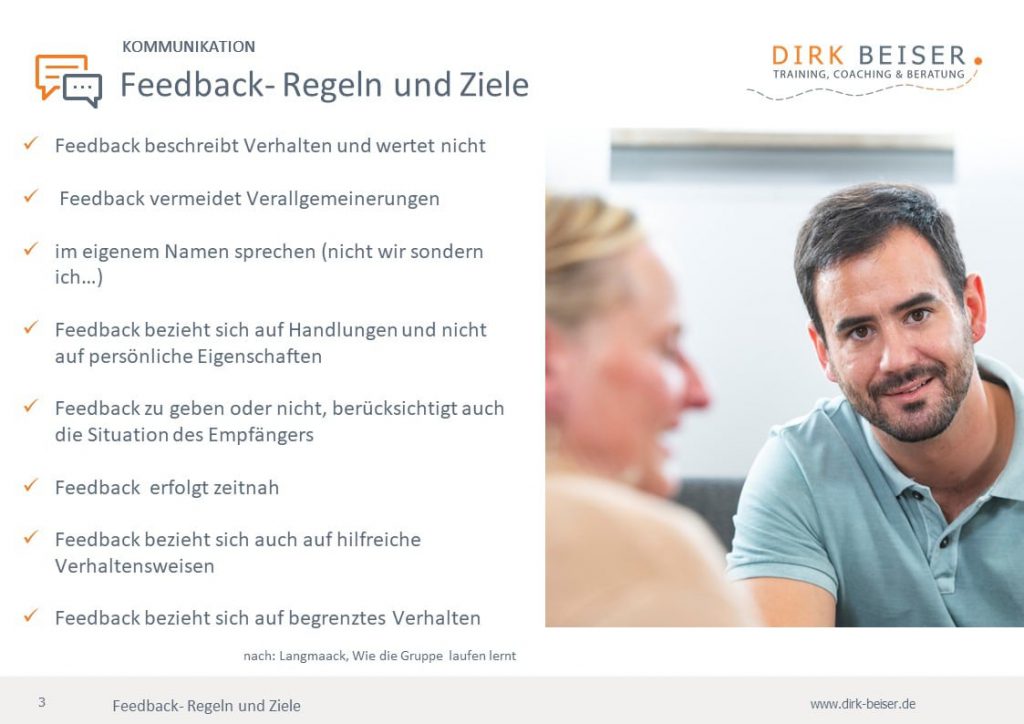 Ein gutes Feedback geben mit Feedbackregeln